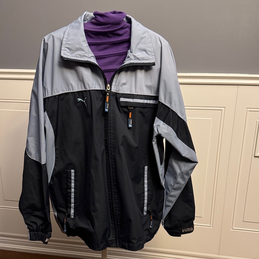 Puma Men's Navy and Light Blue Windbreaker